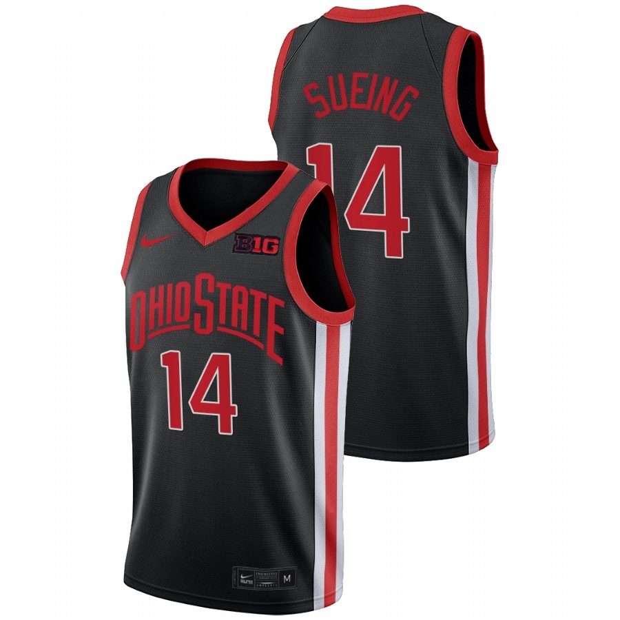 Ohio State Buckeyes Men's NCAA Justice Sueing #14 Anthracite 2021 Alternate Throwback 90s College Basketball Jersey PJM8449MT